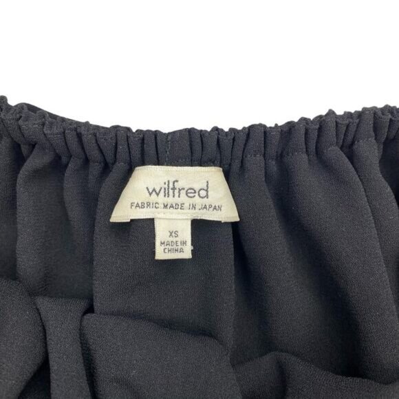 WILFRED Aritzia Promener Off Shoulder Top Sz XS Silk Trim - Picture 5 of 7